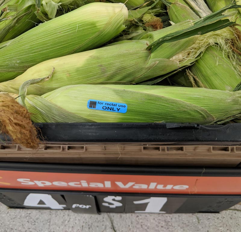 Found these stickers on the corn at Walmart...