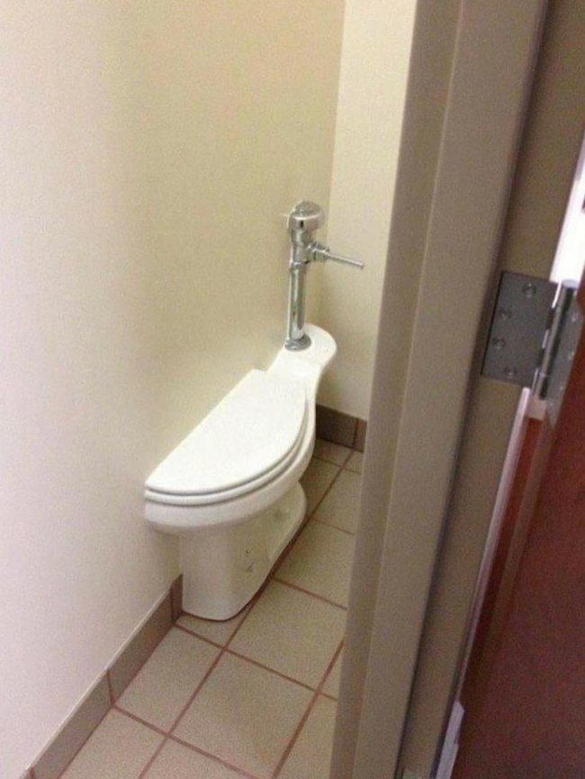 Two bathrooms and only one toilet.. problem solved!