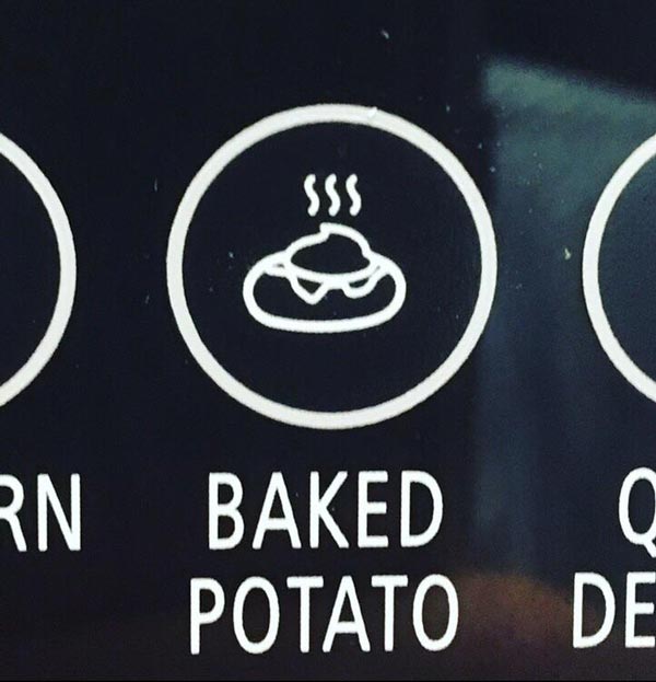 My microwave baked potato icon looks like a poop, wearing sunglasses