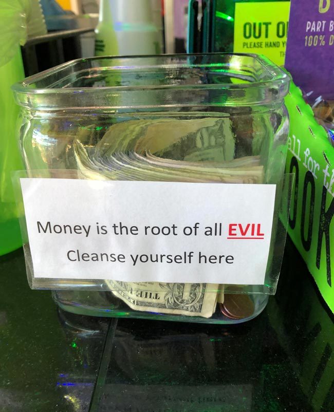 The tip jar in my local restaurant