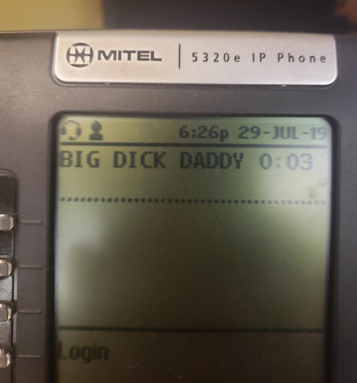 This random dude's caller ID at work today