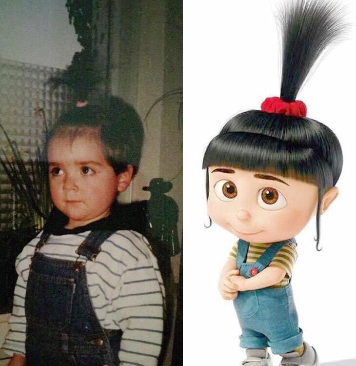 Seems like ‘Despicable Me’-character Agnes is based on me as a child (photo taken in 1999)