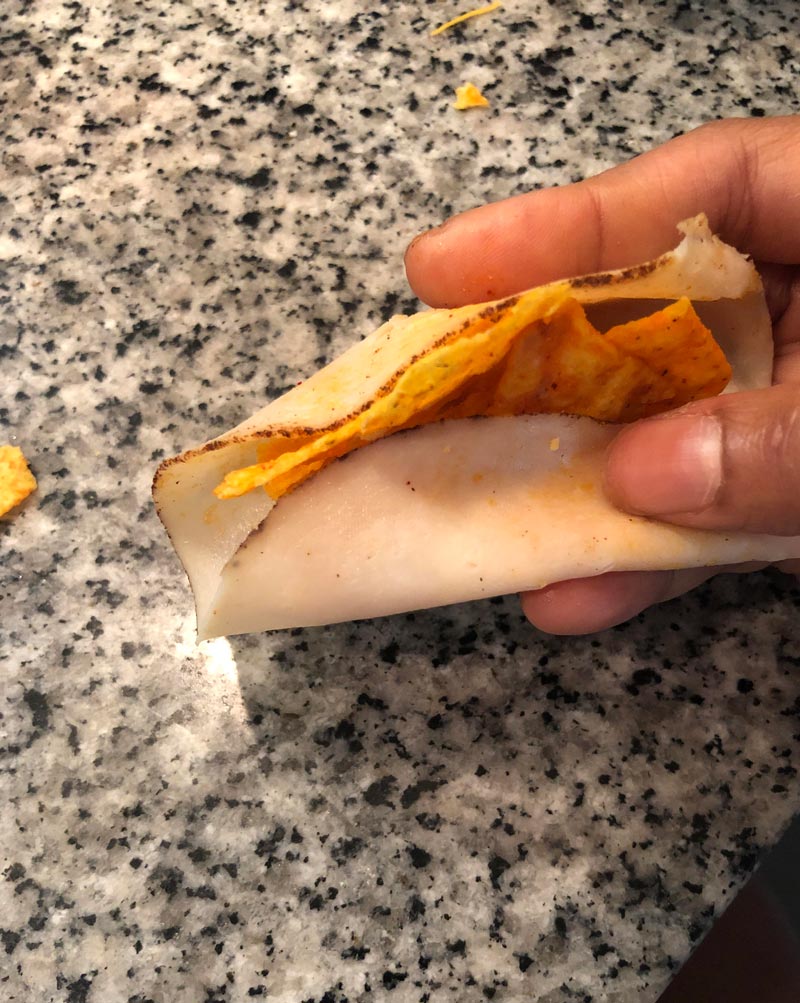 What’s it like to be single & 30 you ask? Well, today I ate Doritos wrapped in deli meat