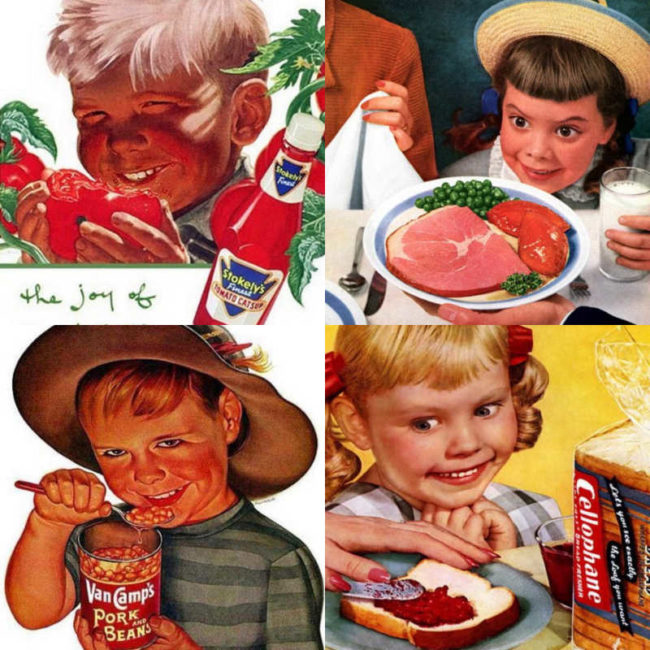Kids in vintage commercials