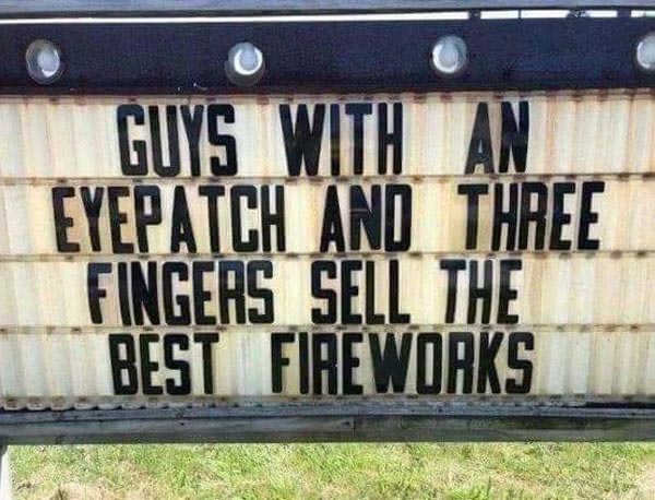 Local Fireworks Sign