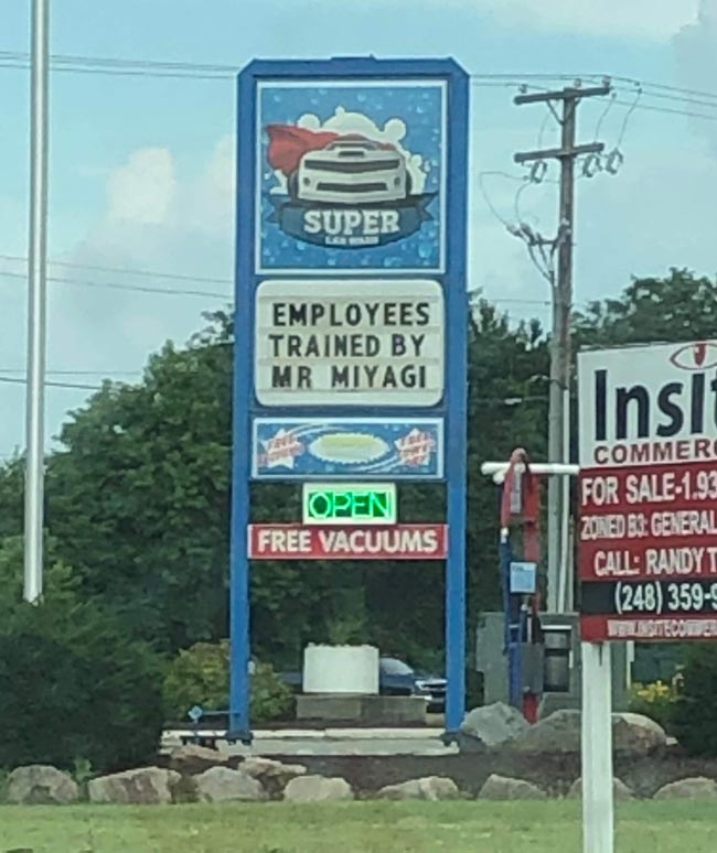 Car wash sign I saw on my drive today