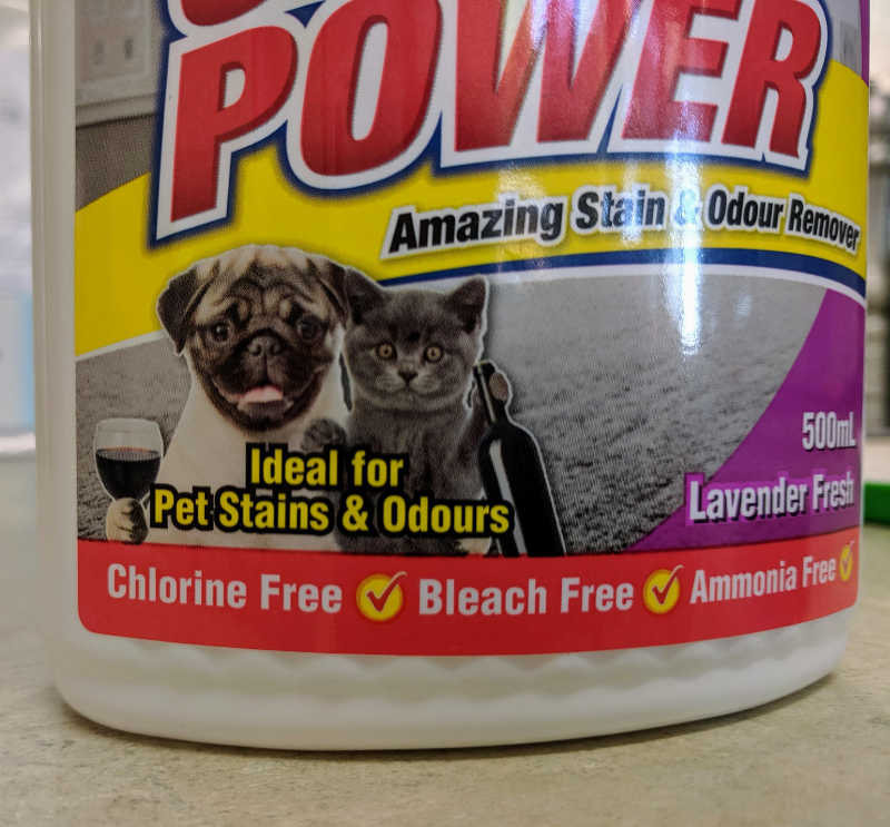 The picture on my carpet cleaner bottle