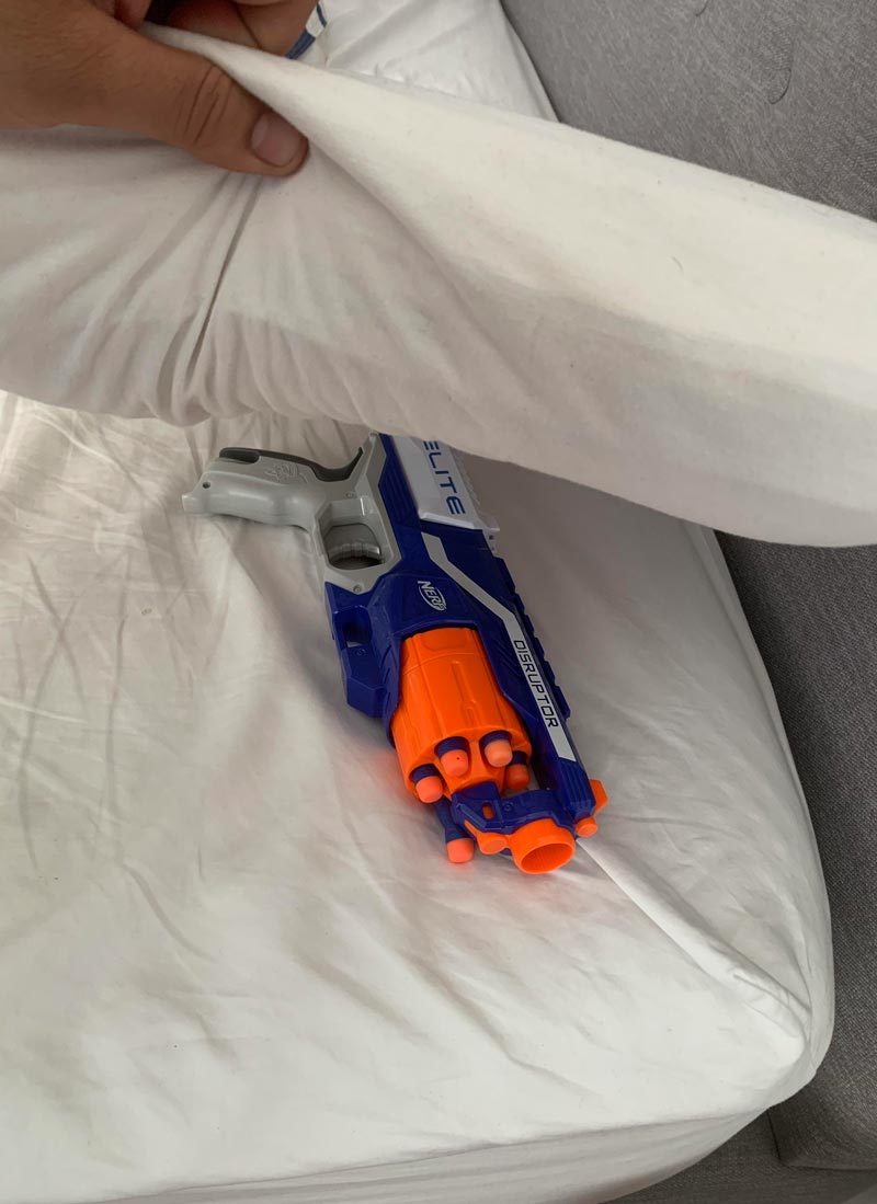 My son sleeps with a gun under his pillow...