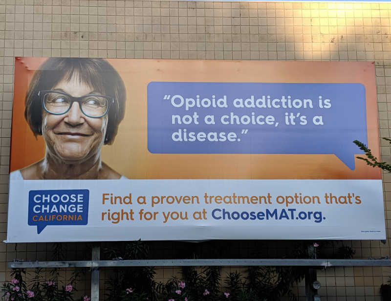 Something tells me this lady didn't think she was going to be on an opioid billboard during the photoshoot