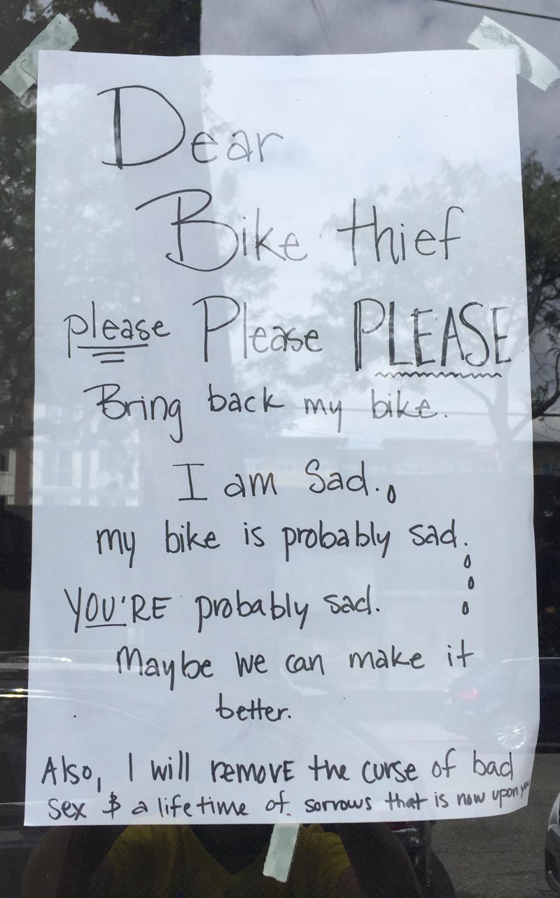Seen in Washington. The person better return the bike