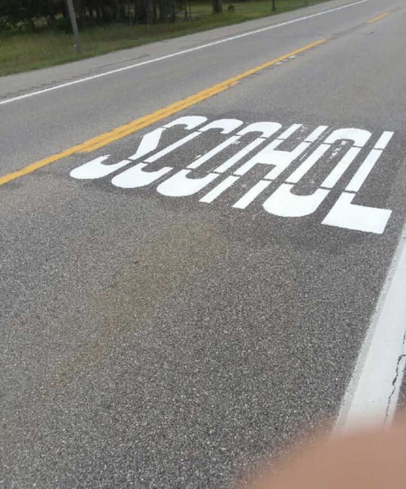 So they repainted the school zones in my town...