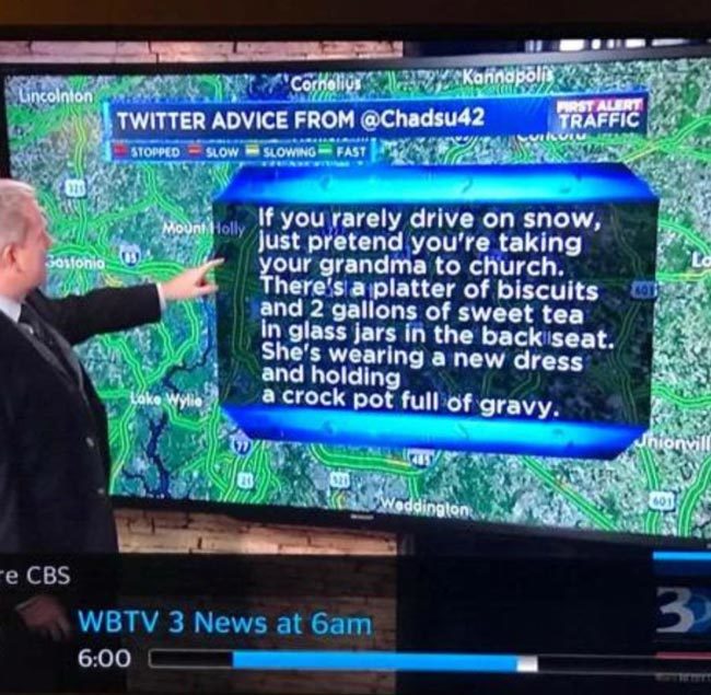 Advice for driving on snow