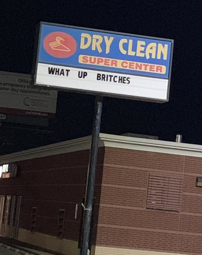 At the local dry cleaner