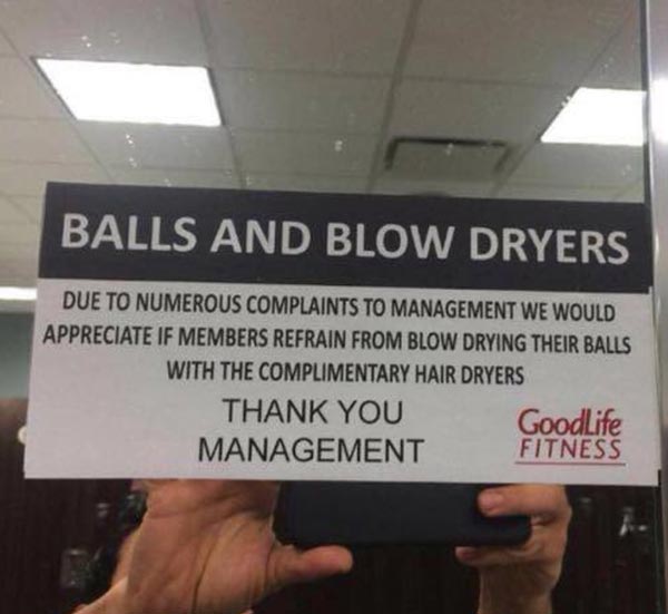 This notice at my father's gym...