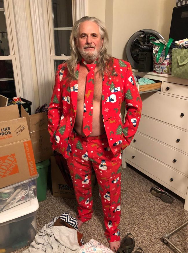 My uncle is getting excited for Christmas already...