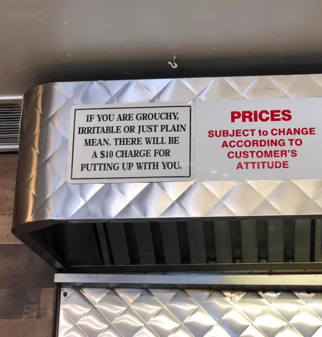 Saw this sign at a deli
