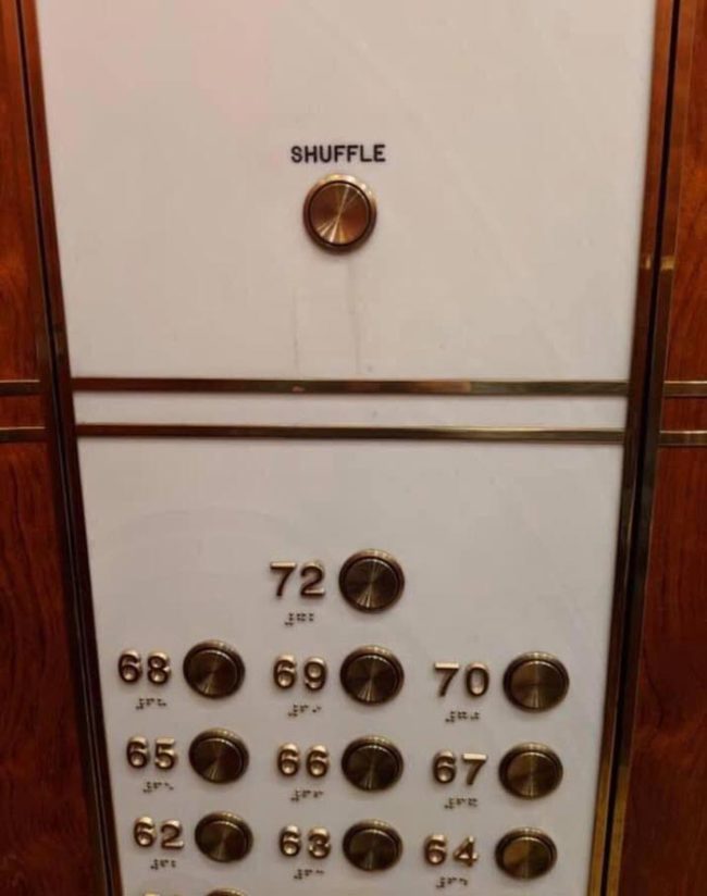 Elevator shuffle button