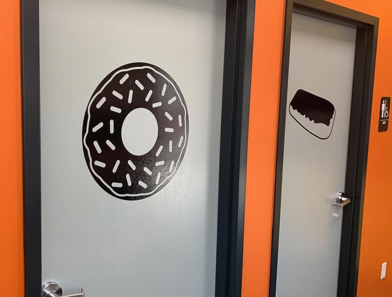 The Bathrooms at this donut shop