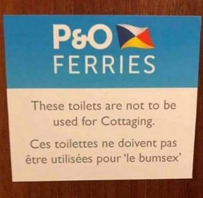 You don't need to be a native French speaker to get the gist of this sign...