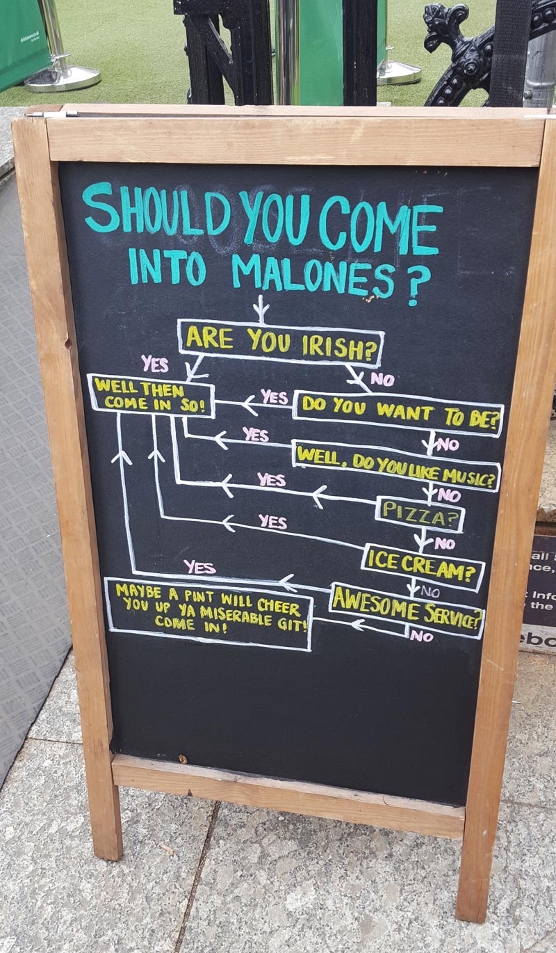 Should you come into Malones?