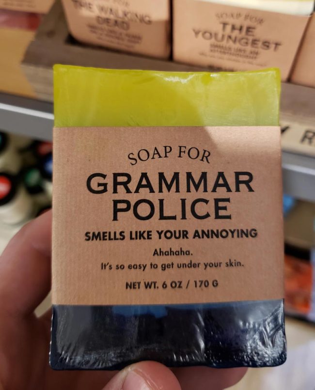 Soap for grammar police