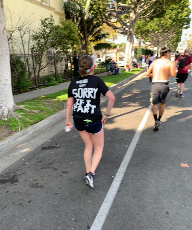 I didn't run behind her for long during the LA Marathon