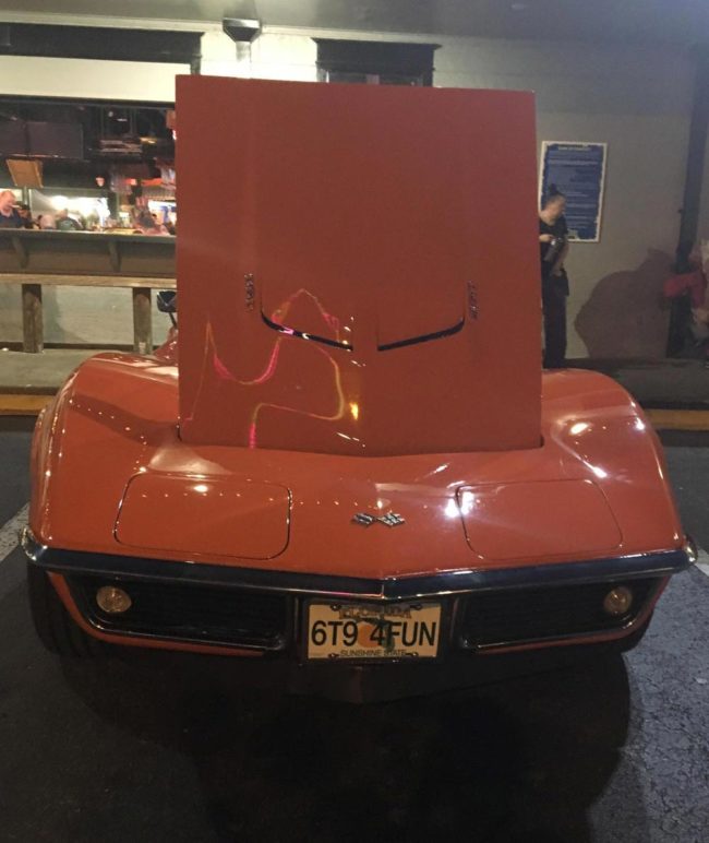 The licence plate on this Corvette
