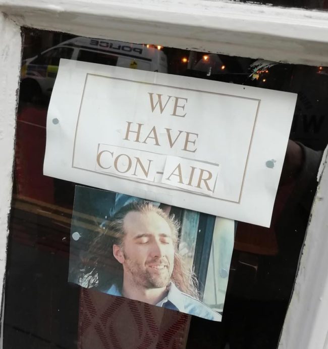 Spotted in the window of a pub in London