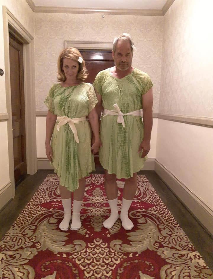 Lucky enough to find matching dresses for my boyfriend and me so we could do this pose at the Stanley Hotel