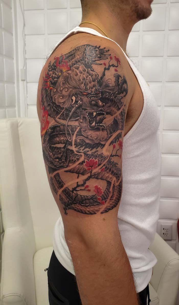 Dragon Tattoo on Upper Arm