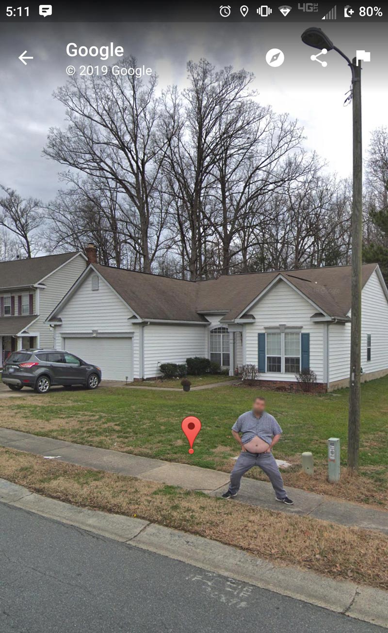 Google Street View at a friend's house