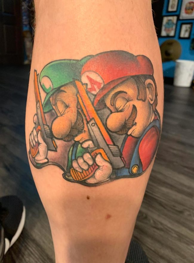 Mario Bros. Boondocks Saints Tattoo