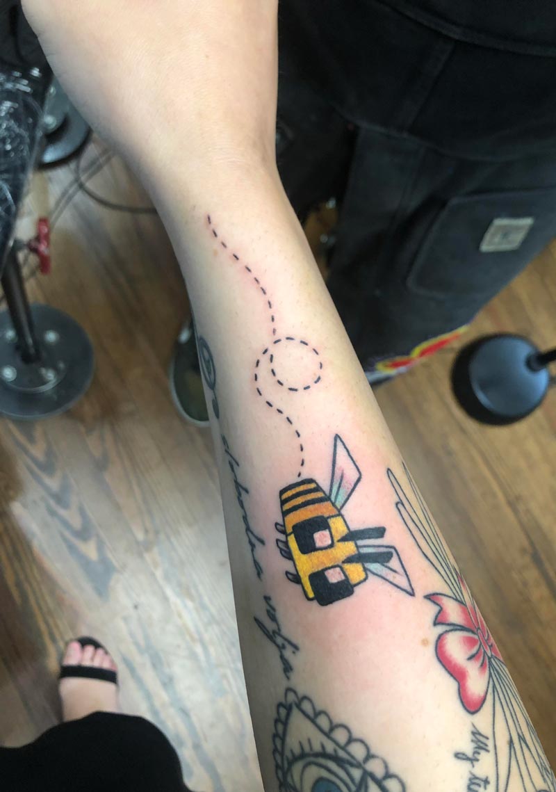 Minecraft Bee tattoo
