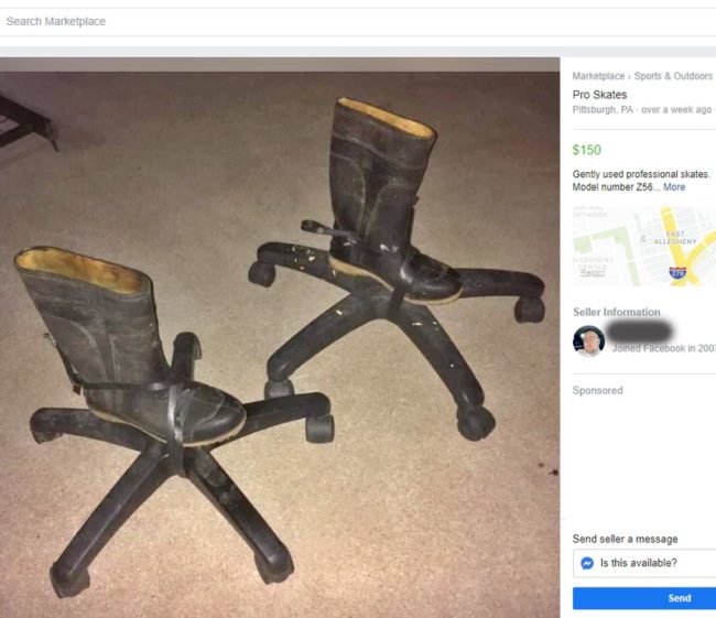 These "Pro Skates" for sale on Facebook Marketplace