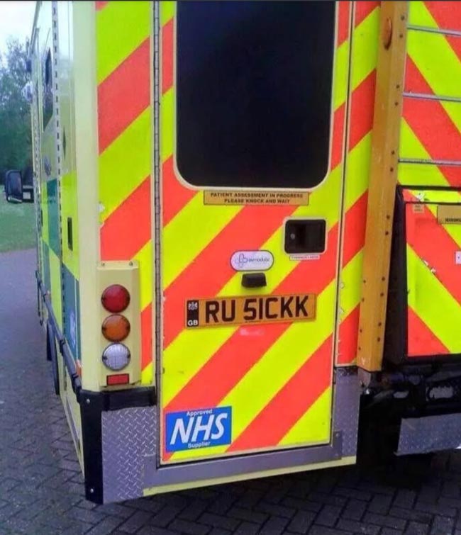 The perfect ambulance licence plate doesn't exi...