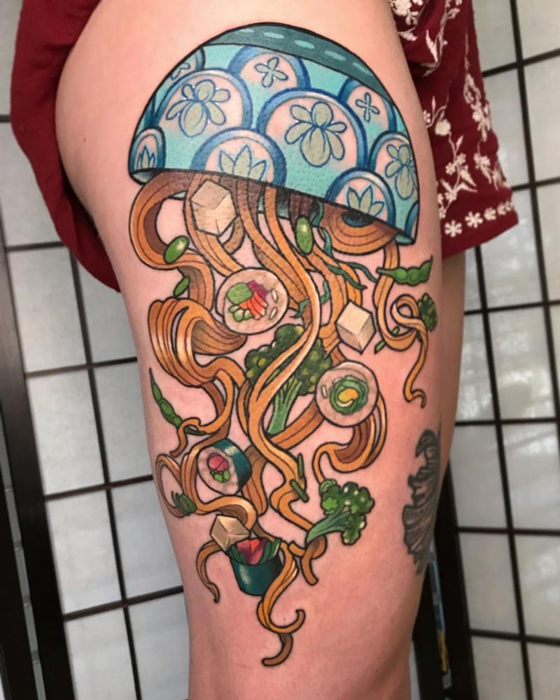Sushi-Ramen-Jellyfish Tattoo
