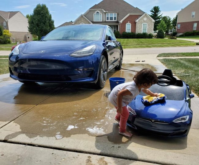 My Tesla is dirty too daddy! 