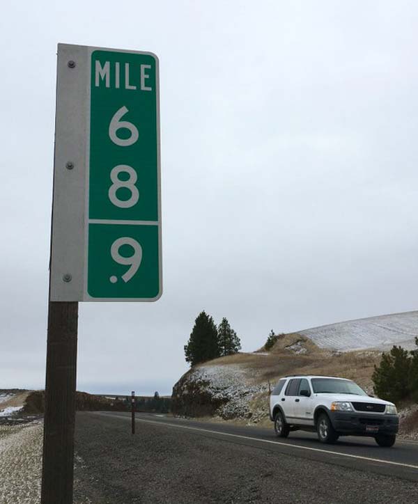 To stop theft, Washington State Department of Transportation changed the 69 miles marker to 68.9