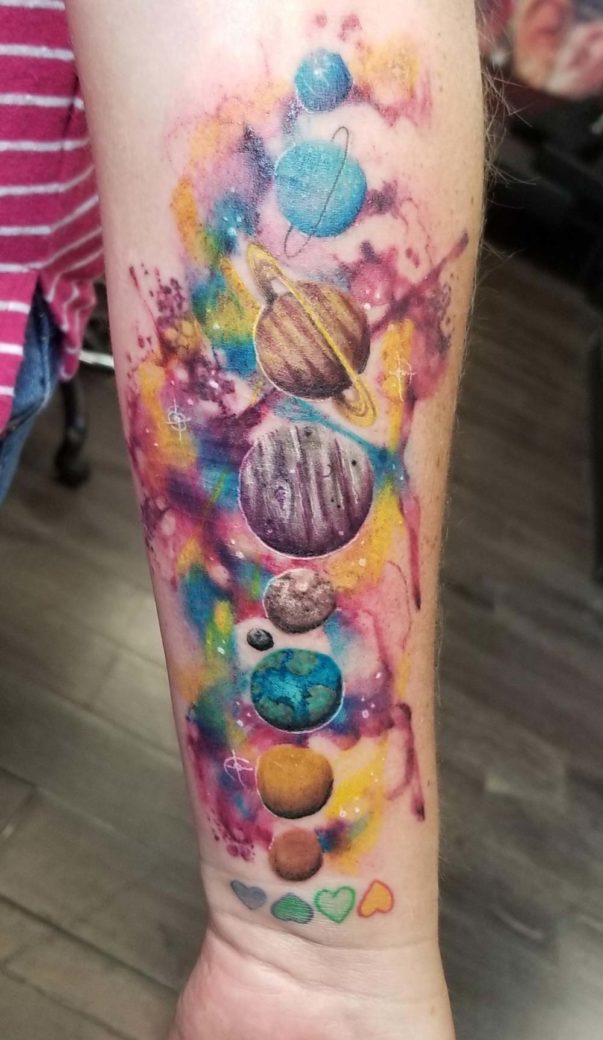 Watercolor Solar System