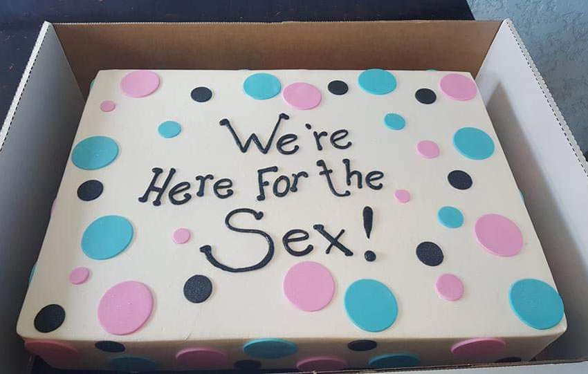 My husband's idea of a gender reveal cake