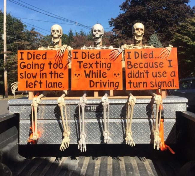 We decorated the truck for Halloween