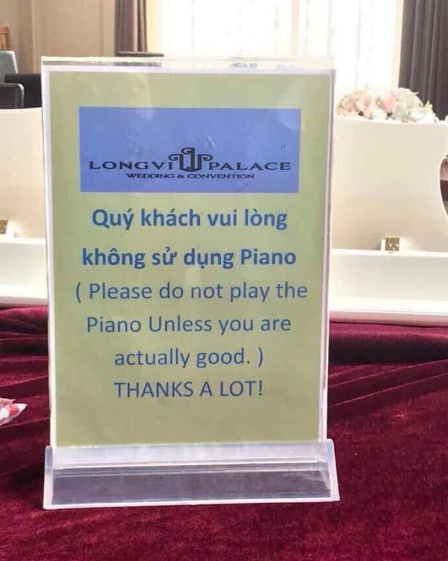 Please do not play the Piano...