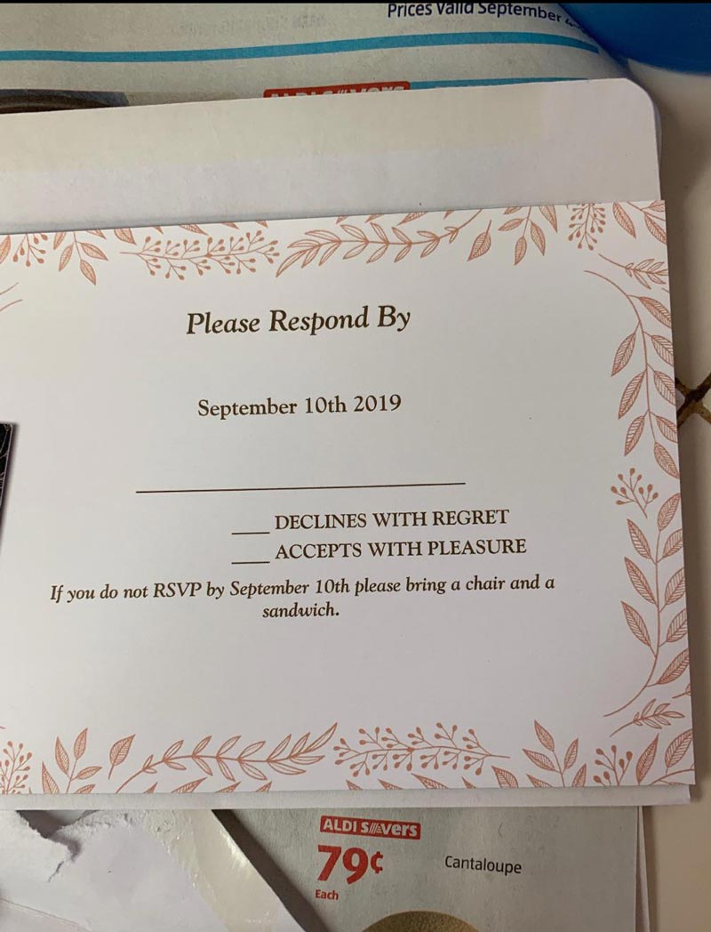 This wedding invitation