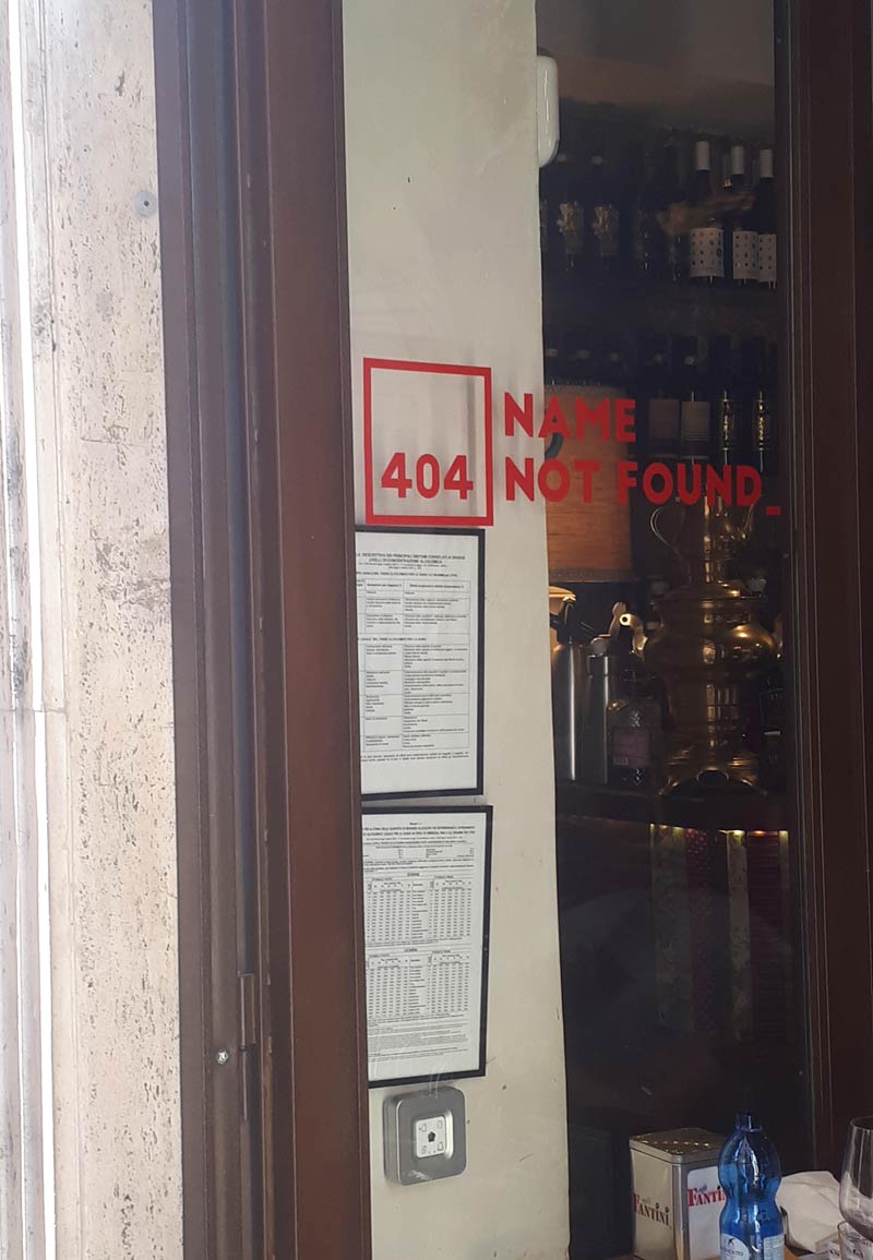 The name of this Bar in Rome