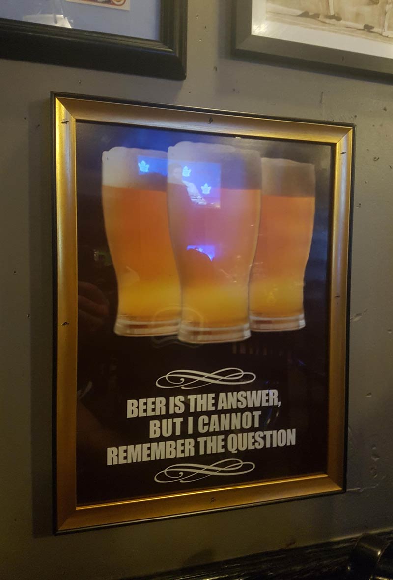 Beer is the answer..