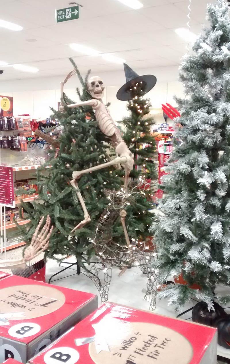 When the Christmas decorations hit the stores before Halloween