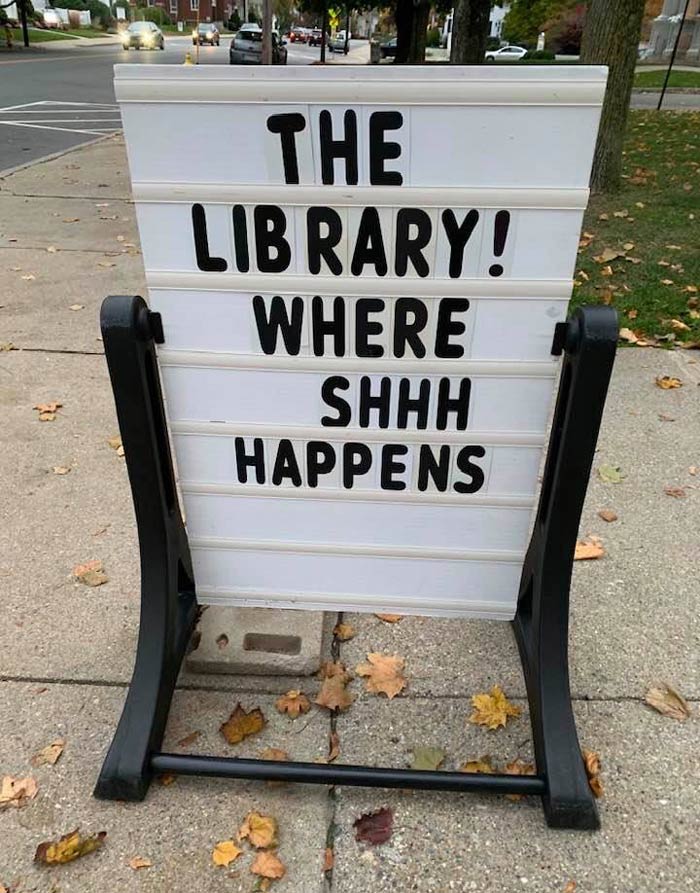 My library sign