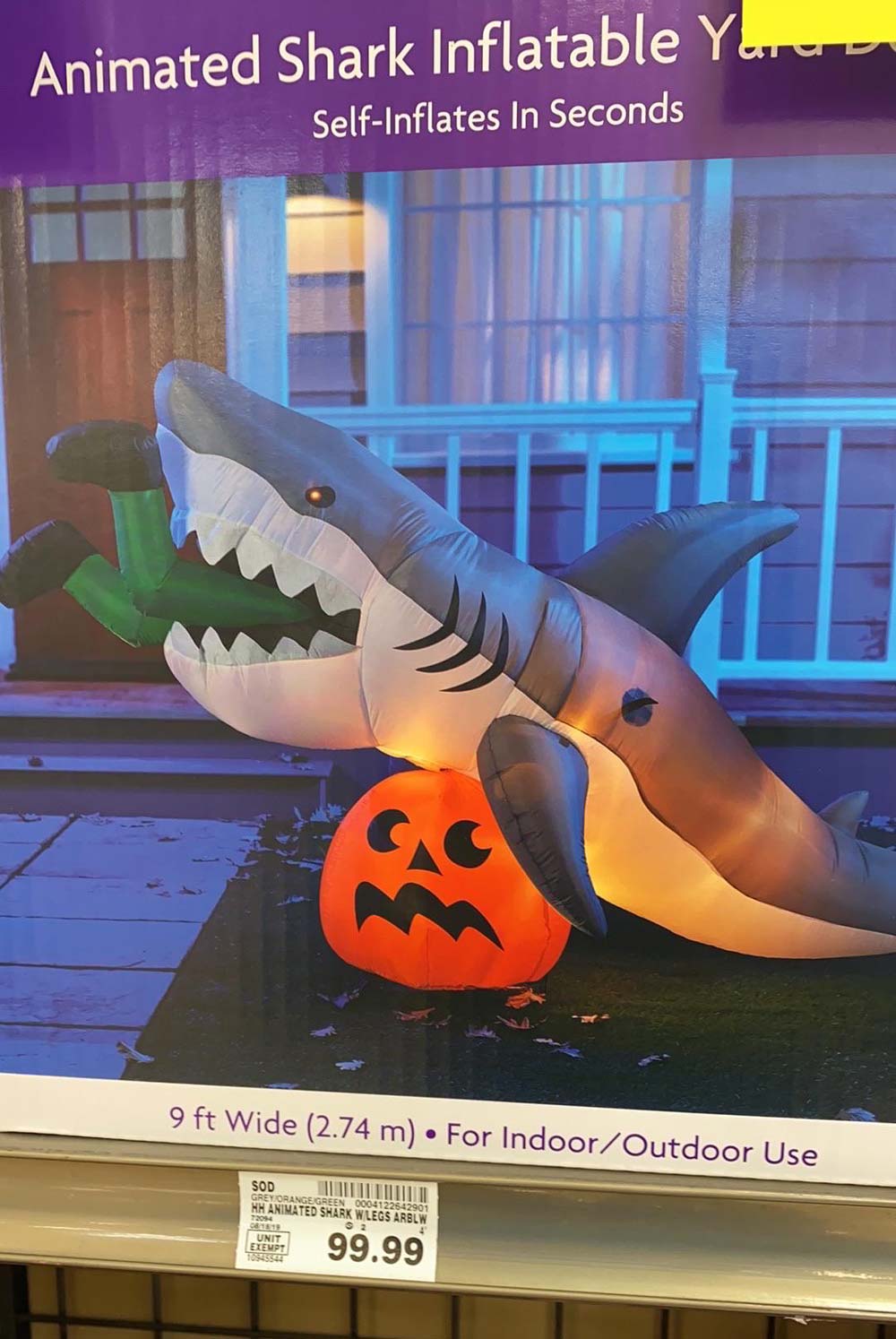 Ah yes, I’ve always wanted a blow up of a shark eating someone while humping a traumatized pumpkin