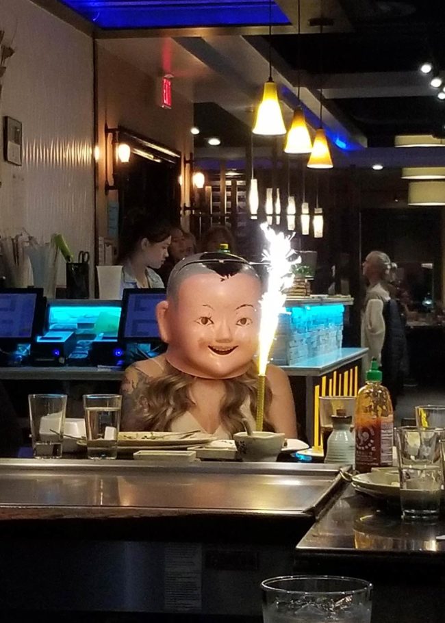 The people at the table next to us were celebrating a birthday...