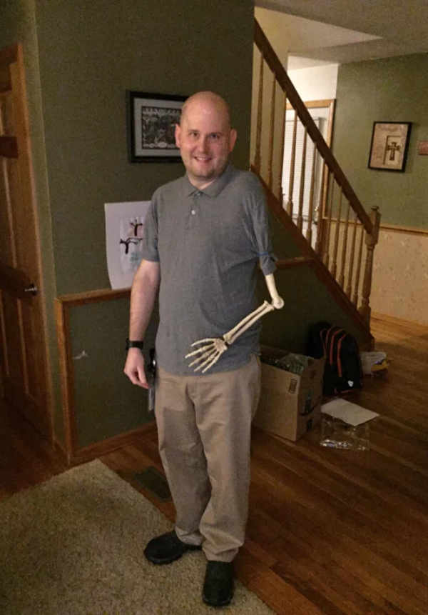 I've been confusing trick-or-treaters with a posable skeleton arm for the last 2 years